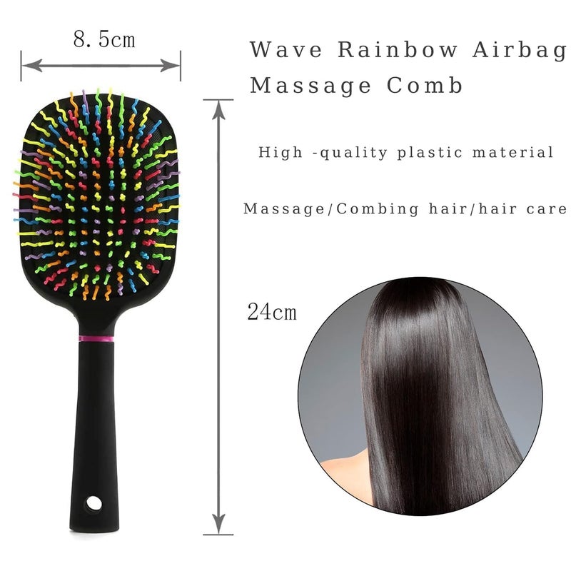 Masthome AISHIKEKE 1000RB Rainbow Paddle Mane and Tail Brush Detangler Plastic Forky Comb - Image 3