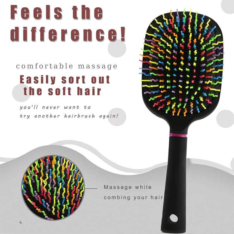 Masthome AISHIKEKE 1000RB Rainbow Paddle Mane and Tail Brush Detangler Plastic Forky Comb - Image 4