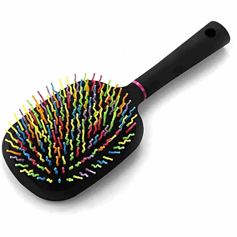 Masthome AISHIKEKE 1000RB Rainbow Paddle Mane and Tail Brush Detangler Plastic Forky Comb - Image 1