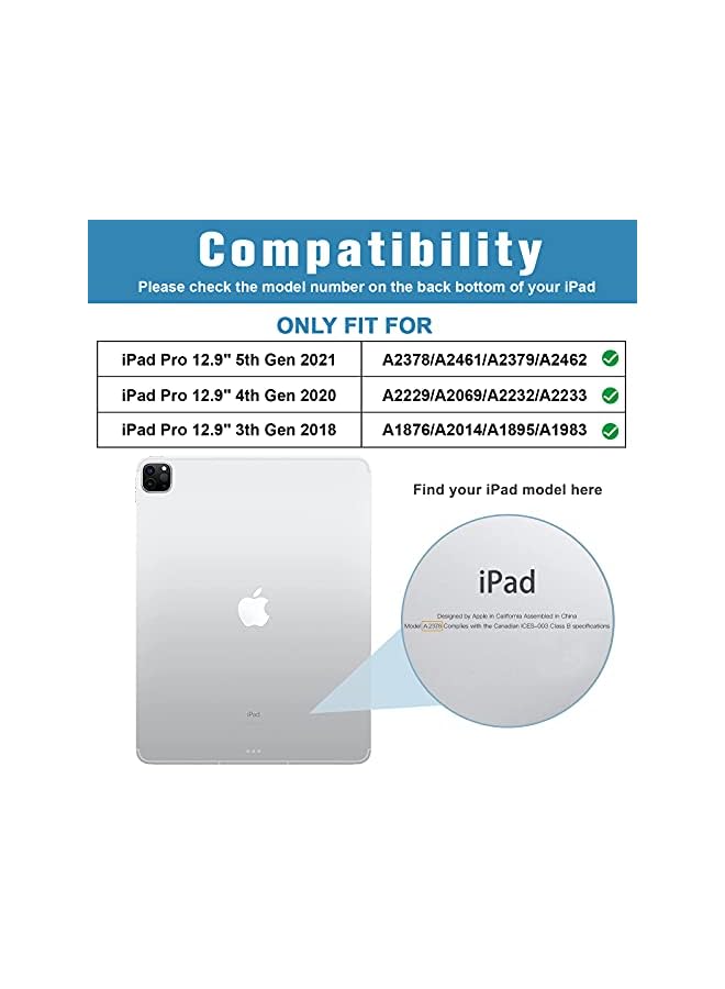 Procases Keyboard Case With Trackpad For Ipad Pro 12.9 2021 2020 2018, Touchpad Keyboard Case With 360 Degree Rotation 7 Color Backlit Pencil Holder For 5Th 4Th 3Rd Gen 12.9 Inch Ipad –Black - Image 2