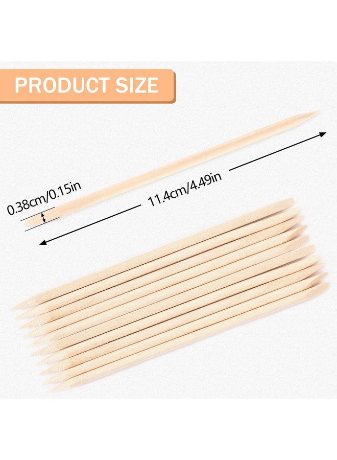 JANYUN Hair Removal 200 Pcs Eyebrow Wax Sticks, Wooden Waxing Spatulas for Small Detailed Areas, Orange Wood Nail Sticks - Image 2