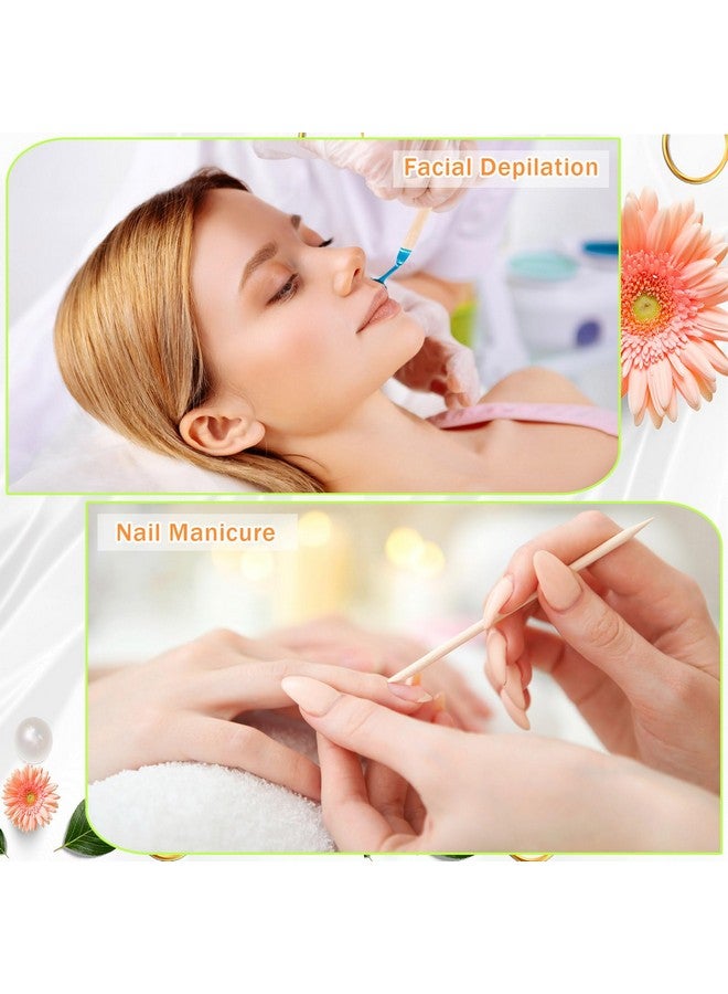 JANYUN Hair Removal 200 Pcs Eyebrow Wax Sticks, Wooden Waxing Spatulas for Small Detailed Areas, Orange Wood Nail Sticks - Image 5