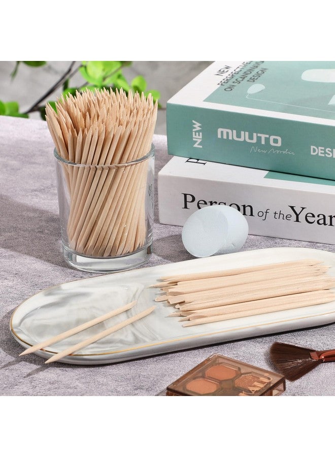 JANYUN Hair Removal 200 Pcs Eyebrow Wax Sticks, Wooden Waxing Spatulas for Small Detailed Areas, Orange Wood Nail Sticks - Image 4