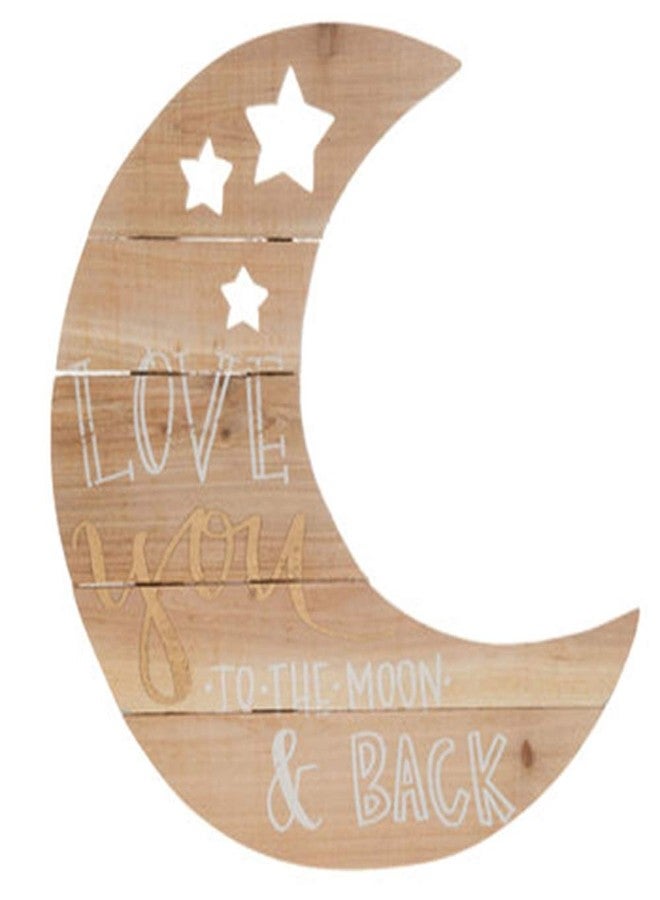 Gerson Love You to the Moon and Back Nursery Wall Decor Wood Large 14"