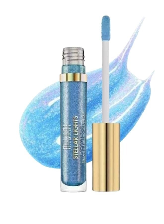 Milani Stellar Lights Holographic Lip Gloss #02 Iridescent Blue – High-Shine, Multi-Dimensional Finish | Lightweight, Non-Sticky Formula | 6ml - Image 1