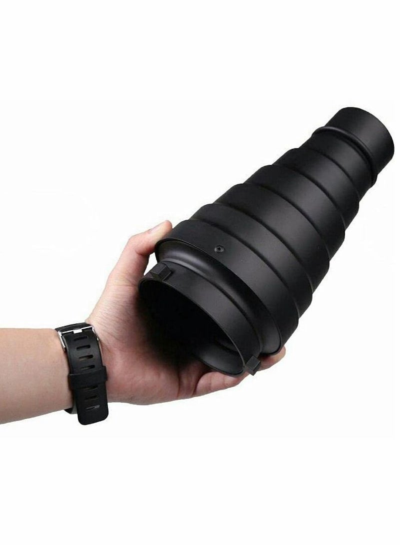 Snoot, Room Flash Metal Conical Snoot with Honeycomb Grid  5pcs Color Filter Kit, for Bowens Mount Studio Strobe Monolight  - Image 4