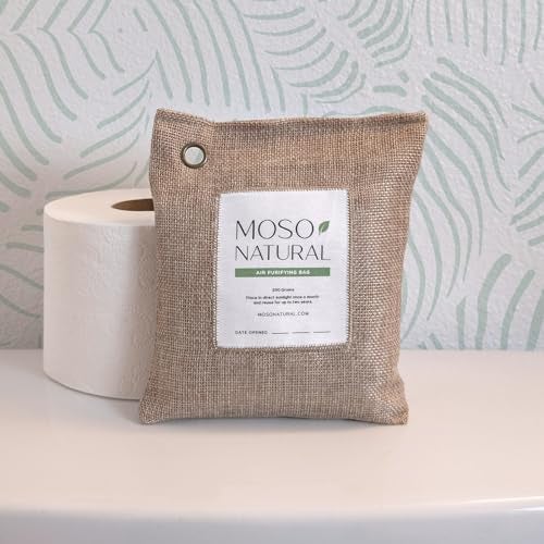 MOSO NATURAL حقيبة تنقية الهواء MOSO NATURAL لإزالة الروائح للسيارات، الخزائن، الحمامات ومناطق الحيوانات الأليفة 200 جرام (طبيعي)، خالية من العطور، خالية من المواد الكيميائية وغير سامة، حقيبة فحم طويلة الأمد | تدوم حتى 2 سنة!  - Image 2