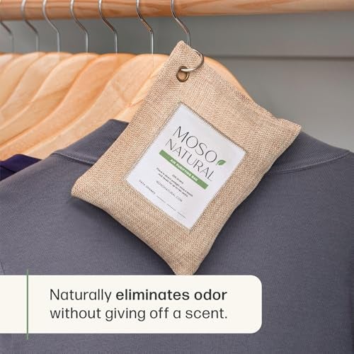 MOSO NATURAL حقيبة تنقية الهواء MOSO NATURAL لإزالة الروائح للسيارات، الخزائن، الحمامات ومناطق الحيوانات الأليفة 200 جرام (طبيعي)، خالية من العطور، خالية من المواد الكيميائية وغير سامة، حقيبة فحم طويلة الأمد | تدوم حتى 2 سنة!  - Image 3