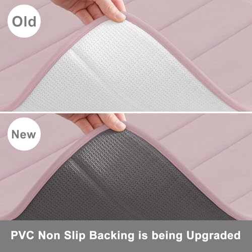 Home-Cloud HomeCloud Memory Foam Bath Mat| Non Slip Super Water Absorption Soft Bathroom Rugs, Thick, Dry Fast, Machine Washable for Bathroom Floor Mat (60 * 40cm) (Pink, 40x60cm) - Image 4