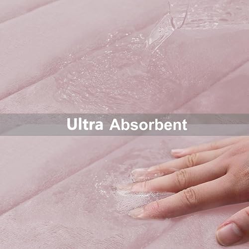 Home-Cloud HomeCloud Memory Foam Bath Mat| Non Slip Super Water Absorption Soft Bathroom Rugs, Thick, Dry Fast, Machine Washable for Bathroom Floor Mat (60 * 40cm) (Pink, 40x60cm) - Image 5