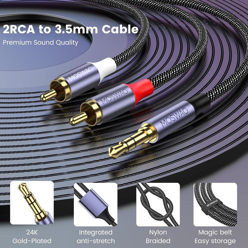 موسواج كابل صوتي من نوع من USB-C إلى RCA، سلك مقسم Y من ذكر USB-C إلى ذكر RCA مزدوج مع شريحة متوافق مع الهواتف الذكية، الأجهزة اللوحية، أجهزة الكمبيوتر المحمولة، Pixel 3/2/2XL، مكبرات الصوت، إلخ - Image 4