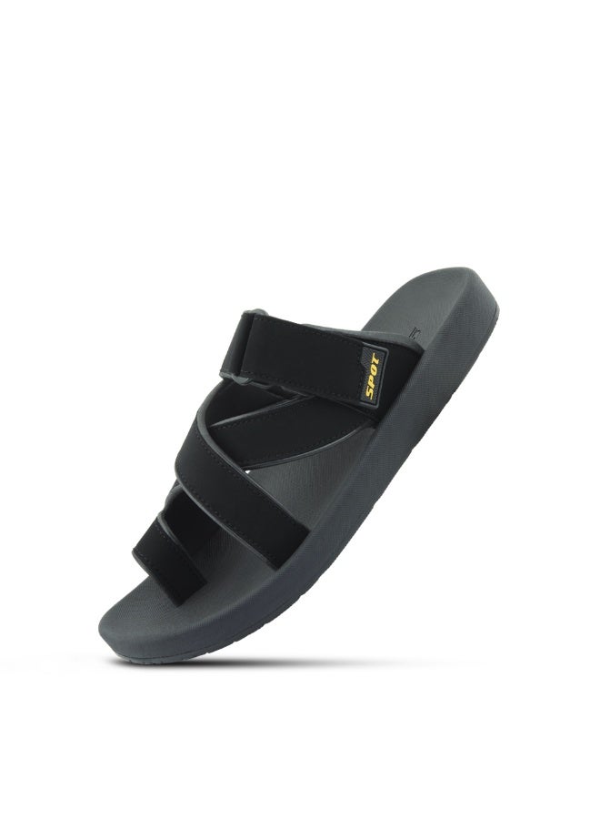 سبوت شبشب سبوت رجالي مظهر عربي أنيق شبشب رجالي مريح SS-7603 أسود - Image 1