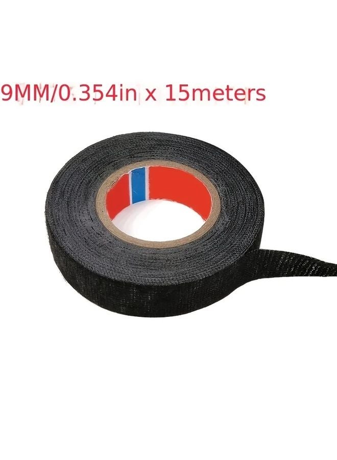 9 Mm Width 590.55 Inch Heat Resistant Black Polyester Electric Tape For Cable Management - Image 4