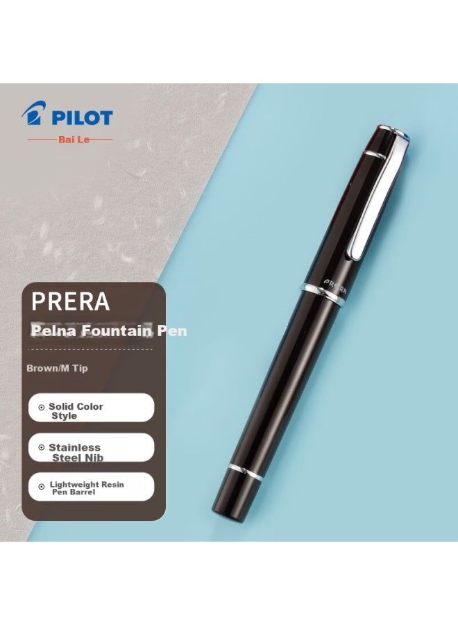 Pilot Prera Perle Noire Fountain Pen Color Calligraphy Pen Business Signature Pen Calligraphy Birthday Gift Fpr-3Sr Brown M Nib - Image 1