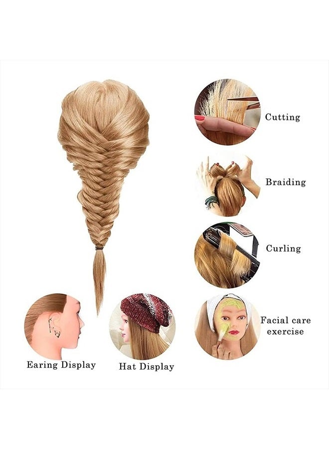 FABA Mannequin Head with Hair 26"-28" Hair Doll Cosmetology Mannequin Head Practice Braiding Cosmetology Doll Head Hair with Free Clamp Holder - Image 4