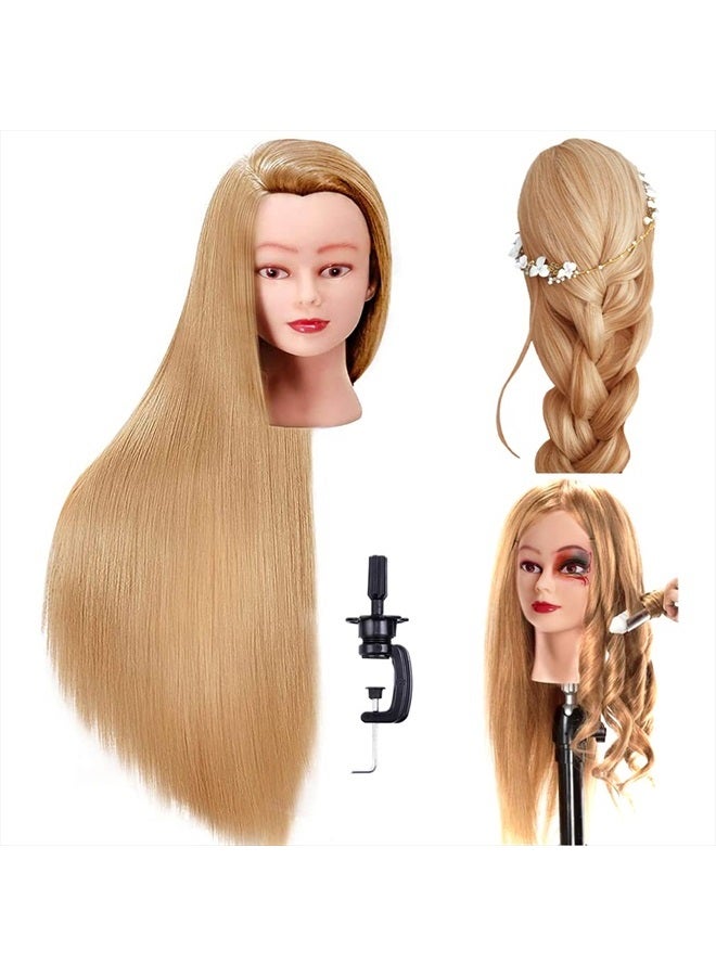 FABA Mannequin Head with Hair 26"-28" Hair Doll Cosmetology Mannequin Head Practice Braiding Cosmetology Doll Head Hair with Free Clamp Holder - Image 1