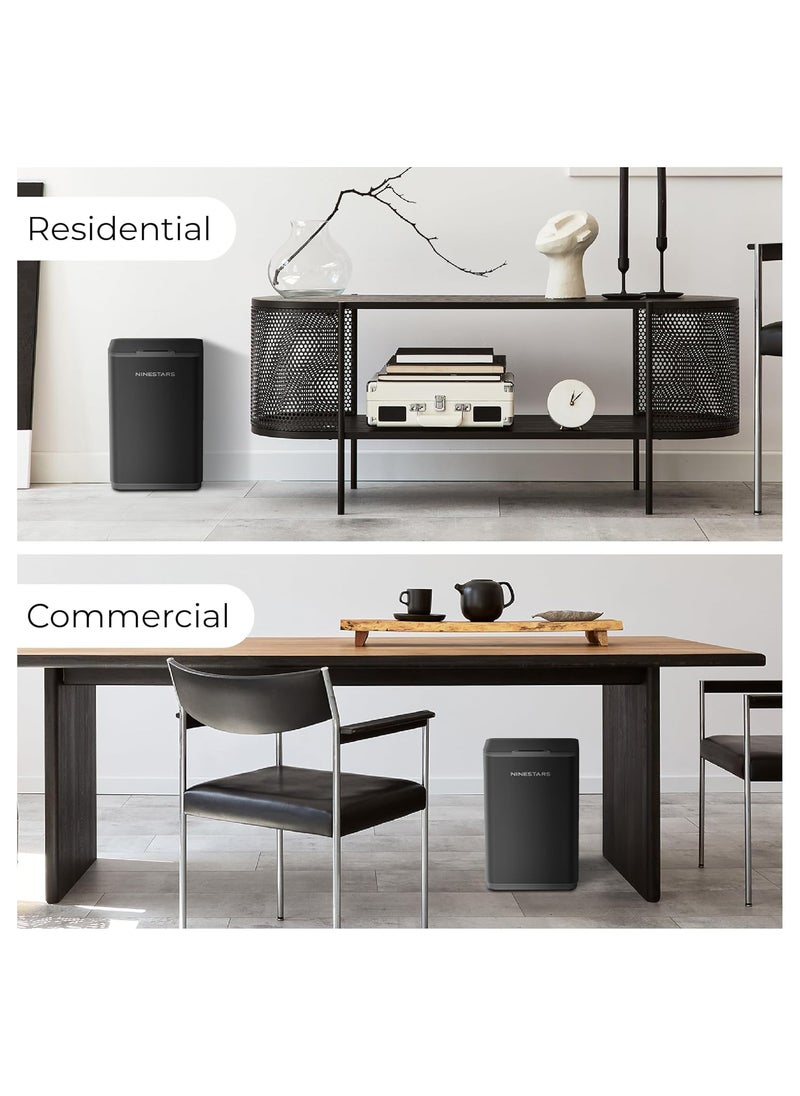 Ninestars Ninestars DZT1035 Touchless Stylish Motion Sensor Dustbin with Lid Automatic Plastic Trash Can for Outdoor Home Office Hotel Bathroom Kitchen 10 Litres Black  - Image 5