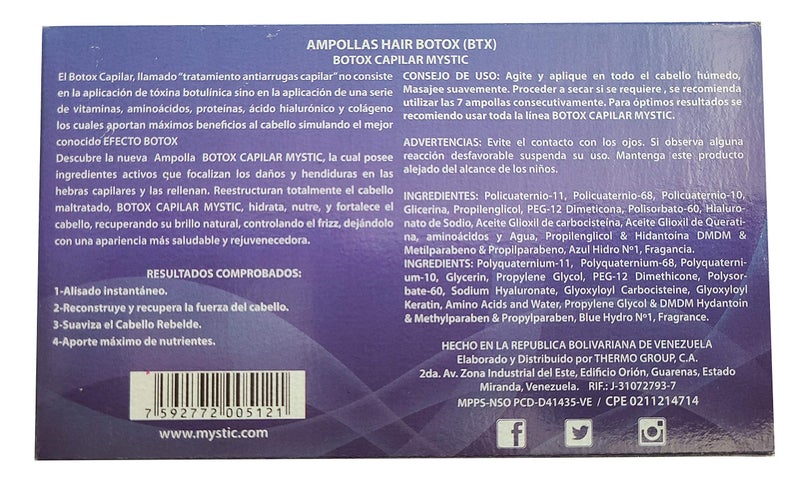 Kleravitex Mystic Biotex Ampoule Anti-Frizz, Restores and Repairs Damaged Hair - Provides Essential Nutrients and Vitamins - Hair Treatment Ampoules With Hyaluronic & Amino Acid (Pack 7) - Image 2