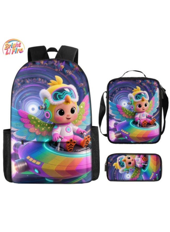 واضح من النار حقائب الظهر + حقائب اليد + حقائب القرطاسية | موسم العودة إلى المدرسة / هدايا المهرجان | حقيبة كرتونية من ثلاث قطع، سهلة التعامل مع مناسبات مختلفة (متوفرة للطلاب والأطفال ونزهايات الأصدقاء وتسلق الجبال والمدرسة وما إلى ذلك) - 114 - Image 1