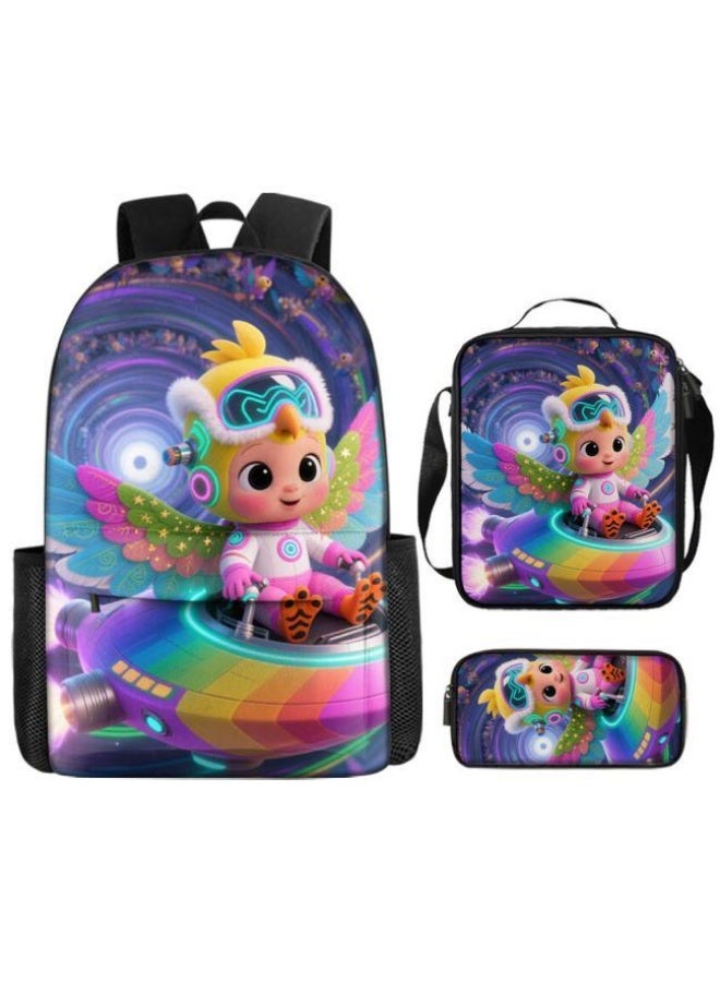 واضح من النار حقائب الظهر + حقائب اليد + حقائب القرطاسية | موسم العودة إلى المدرسة / هدايا المهرجان | حقيبة كرتونية من ثلاث قطع، سهلة التعامل مع مناسبات مختلفة (متوفرة للطلاب والأطفال ونزهايات الأصدقاء وتسلق الجبال والمدرسة وما إلى ذلك) - 114 - Image 2