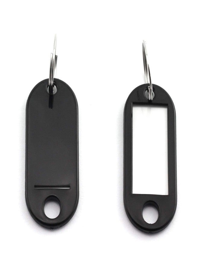Lind Kitchen 40pcs Black Key Ring Label Tags Plastic Keys Holder and Identifier Name Number Address Information Label Card for Keys ID 5x2.2cm - Image 3