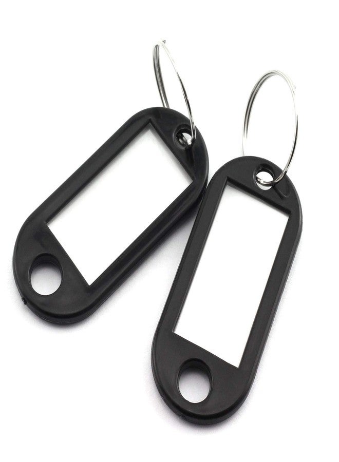 Lind Kitchen 40pcs Black Key Ring Label Tags Plastic Keys Holder and Identifier Name Number Address Information Label Card for Keys ID 5x2.2cm - Image 1