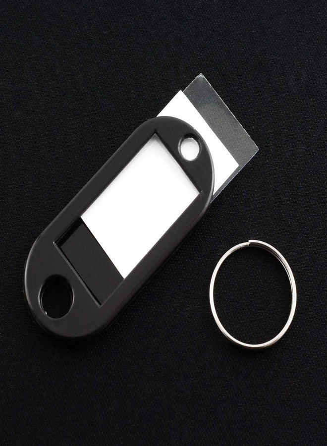 Lind Kitchen 40pcs Black Key Ring Label Tags Plastic Keys Holder and Identifier Name Number Address Information Label Card for Keys ID 5x2.2cm - Image 5