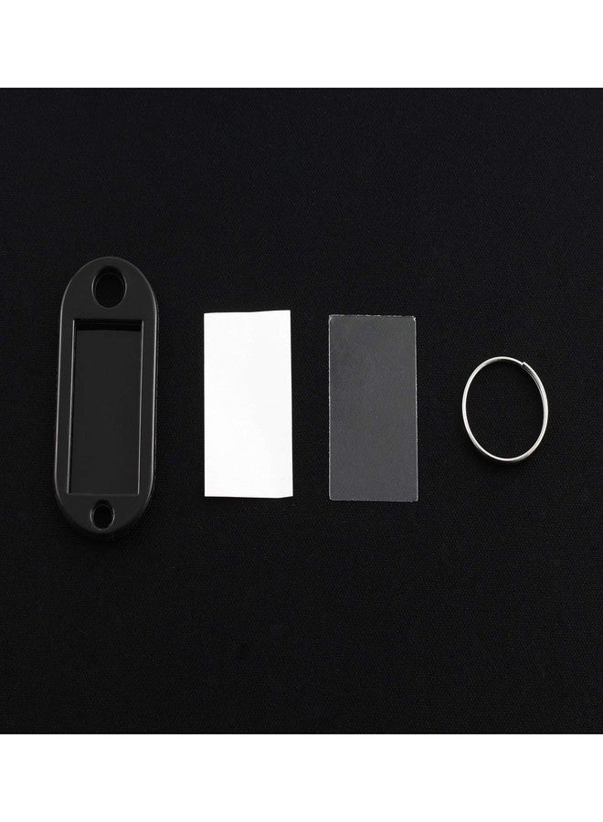 Lind Kitchen 40pcs Black Key Ring Label Tags Plastic Keys Holder and Identifier Name Number Address Information Label Card for Keys ID 5x2.2cm - Image 4