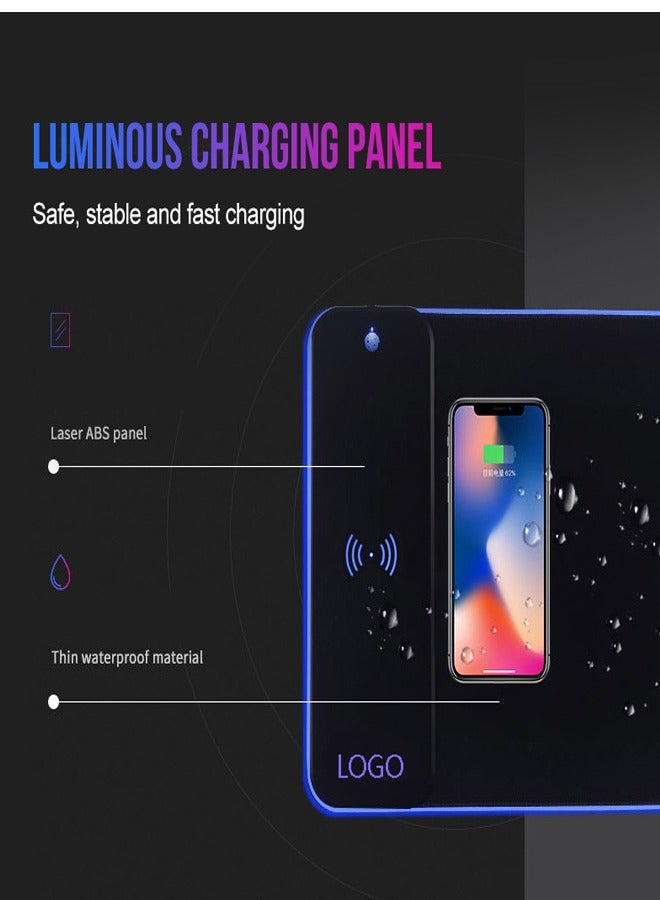 General Charger RGB Gaming Mouse Pad, Wireless Charger Large Extended Soft Mouse Pad, Keyboard Pad, 10W Wireless Charging  - Image 3