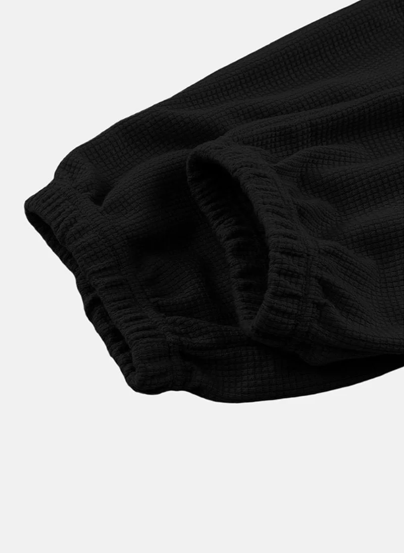 YUNIQEE Black Plain Casual Trouser
