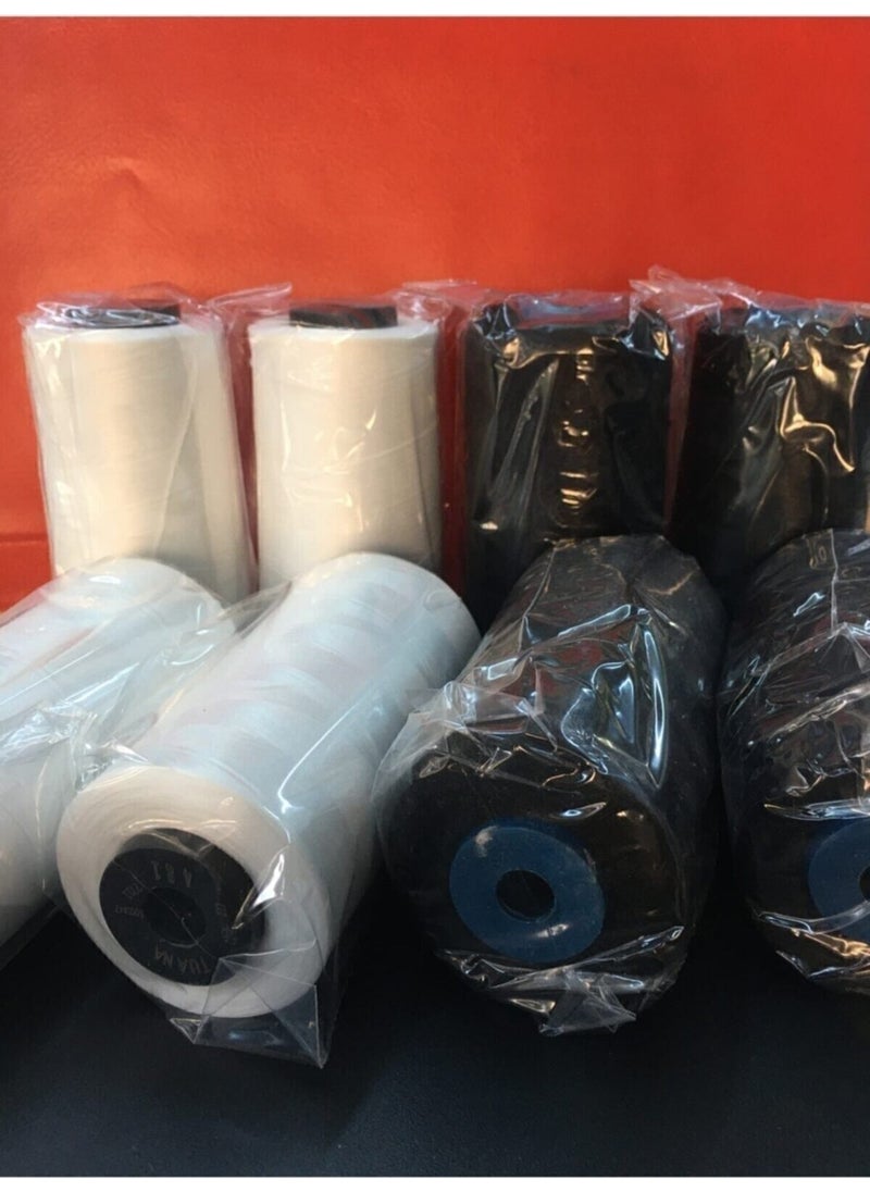 Atmaca Tuhafiye Atmaca Haberdashery Untwisted Overlock Thread Home Type (4 Pcs. White 4 Pcs. Black) (Read the Description.)  - Image 2