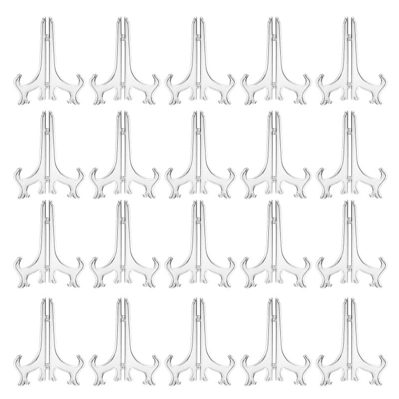 20 Pack Clear Plastic Easel Stand Display Plate Holder For Frames Albums Books - Image 2