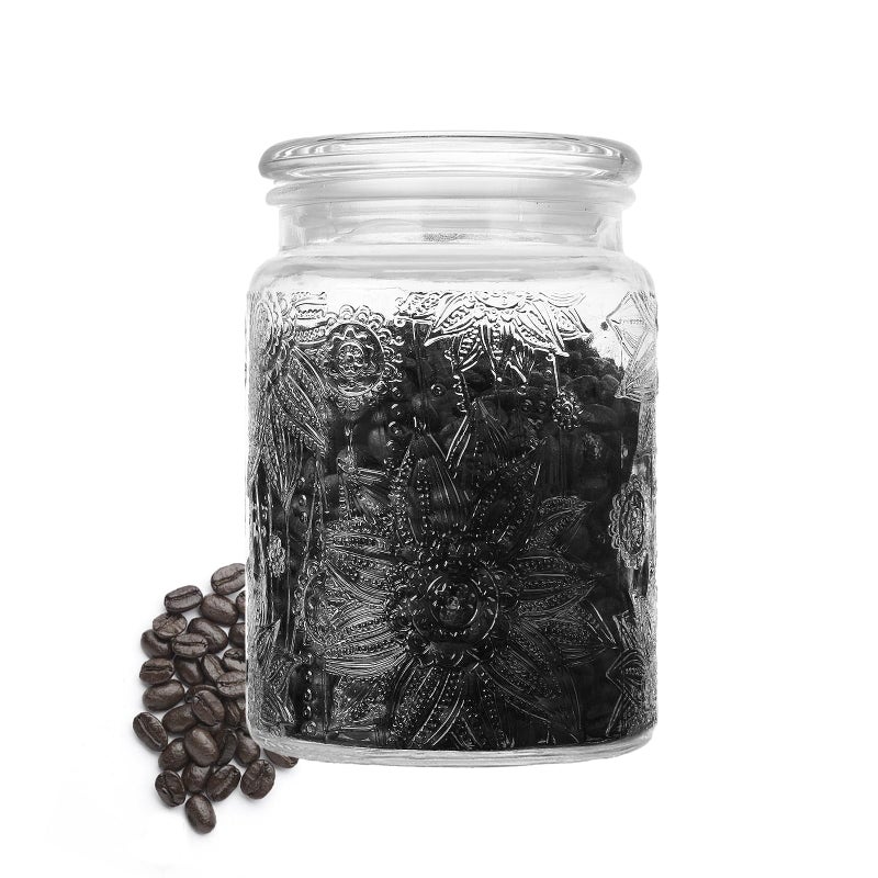 Custde Glass Jars With Airtight Lid, 23.7 floz Airtight Jar for Brown Sugar, Sunflower Design Storage Container for Candy, Coffee, Cookie, Tea, Salt, Bath Salt - Image 2