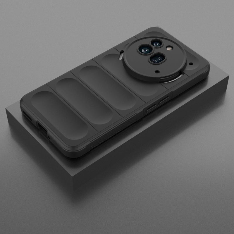 HuHa Case Cover For Nothing Phone 3a Pro Magic Shield TPU + Flannel Phone Case(Black) - Image 2