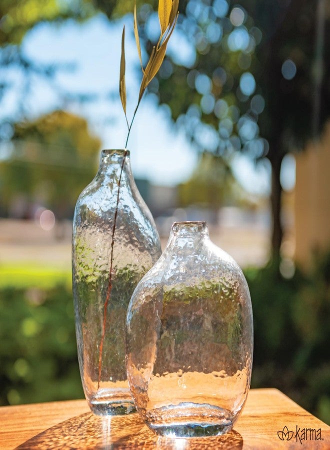 Karma, Hammered Flower Vase, Tabletop Decorative Centerpiece Vase, Modern Boho Décor, Medium Mushroom - Image 3