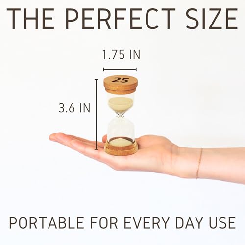 Chillkat 25 Minute Sand Hourglass Timer - Glass Sand Clock 25 Min - Modern Hourglass Watch with Wooden End Caps for Kids, Games, Classroom, Kitchen, Home or Office Decor - Image 4
