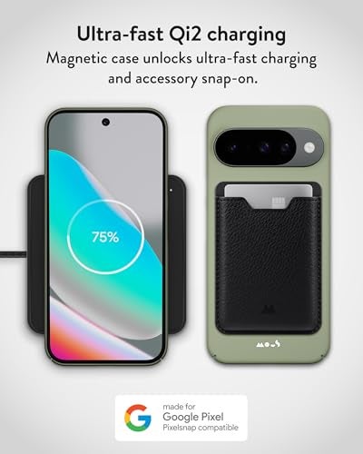 Mous for Google Pixel 10/10 Pro (2025) Case, Compatible with Qi2 MagSafe and Pixelsnap - Super Thin - Anti-Scratch Protective Phone Cover - Smokey Green - Image 3