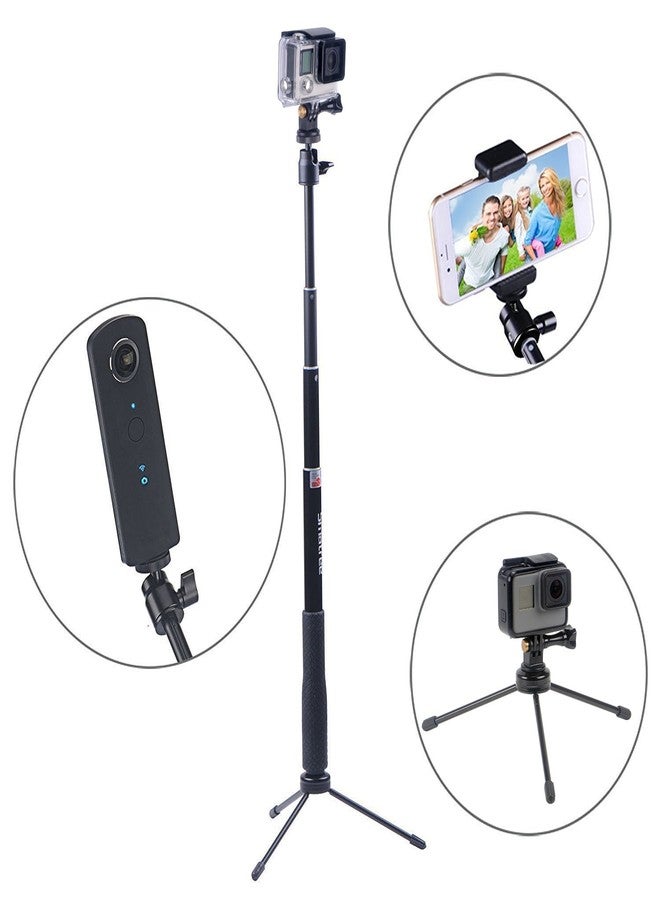 Smatree Q3 Telescoping Selfie Stick with Tripod Stand Compatible for OSMO 360,Insta360 X5,GoPro Hero 13/12/11/10/9/8/7/6/5/4+/3/Max/Session/2018/AKASO/OSMO Action Camera 5 Pro/Pocket 3/SJCAM/and Phone - Image 2
