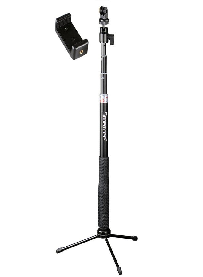 Smatree Q3 Telescoping Selfie Stick with Tripod Stand Compatible for OSMO 360,Insta360 X5,GoPro Hero 13/12/11/10/9/8/7/6/5/4+/3/Max/Session/2018/AKASO/OSMO Action Camera 5 Pro/Pocket 3/SJCAM/and Phone - Image 1