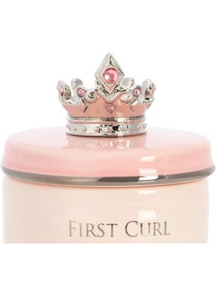DEMDACO DEMDACO First Tooth and Curl Pink Ceramic Stoneware Children's Stackable Keepsake Box  - Image 2