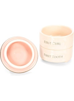 DEMDACO DEMDACO First Tooth and Curl Pink Ceramic Stoneware Children's Stackable Keepsake Box  - Image 5