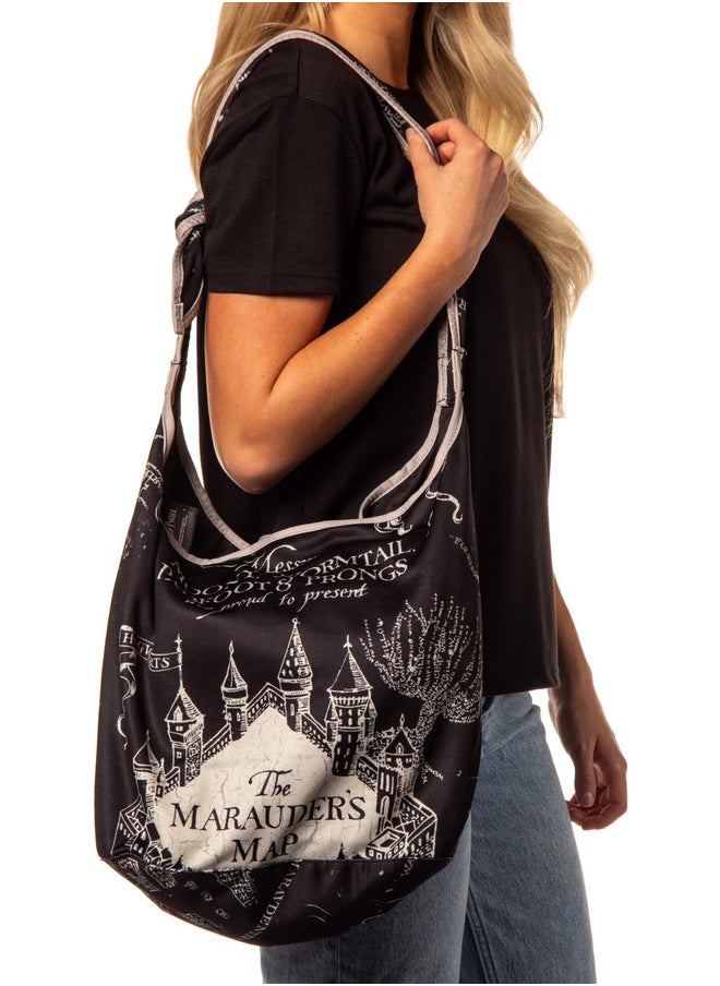 Bioworld - Harry Potter The Marauder'S Map Hogwarts Shoulder Crossbody Purse Hobo Bag Adjustable Strap - Image 1