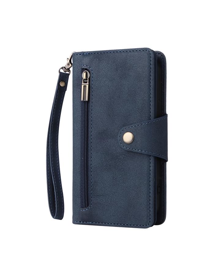 S-TOP Case For iPhone 14 Plus Rivet Buckle 9 Cards Three Fold Leather Phone Case - Image 2