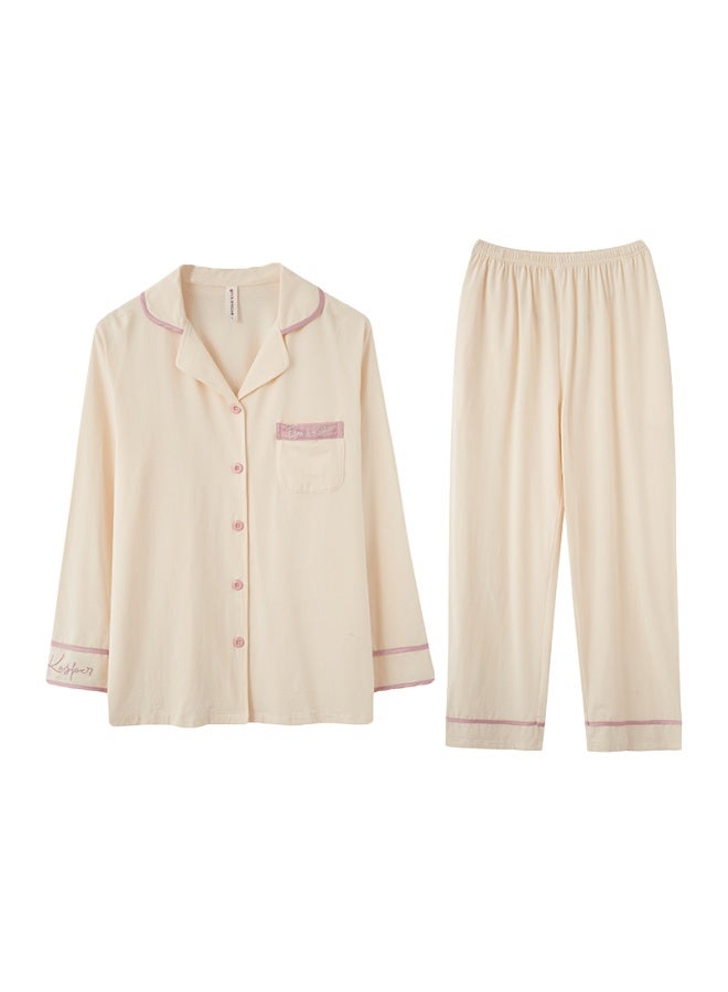 Fenton Fenteng Women's Pajamas, 7a Antibacterial Pure Cotton Lapel Cardigan, Ladies' Sleepwear Loungewear - Image 4