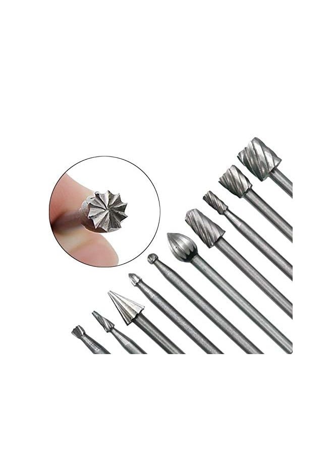 erorex - HSS Carbide Rotary Files Diamond Burrs Set Fits Dremel Rotary Tool for Grinder Drill, DIY Wood-working Carving, Metal Polishing, Engraving Drilling - Image 1