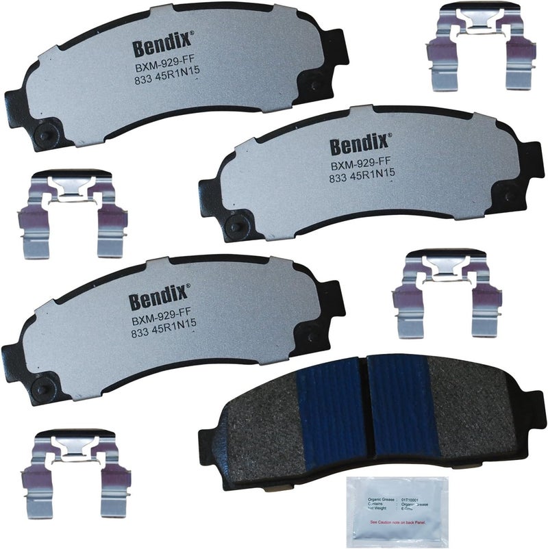 Bendix Fleet Metlok MKD833FM Semi-Metallic Front Brake Pads for Select Models Ford Explorer, Explorer Sport, Sport Trac, Ranger, Mazda B2300, B3000, B4000, Mercury Mountaineer - Image 1
