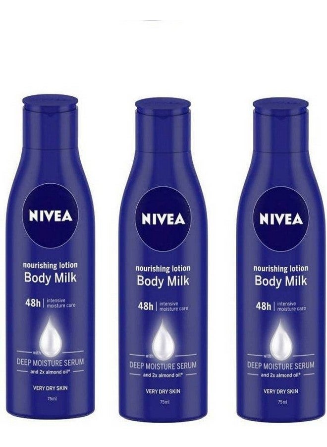 Nivea Body Milk Nourishing Body Lotion 75Ml X 3 (225 Ml)