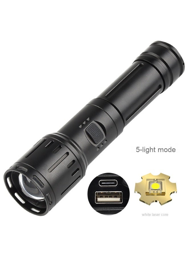 NIBEMINENT High-Intensity LED White Laser Flashlight - Waterproof Aluminum Alloy with Long-Distance Focus