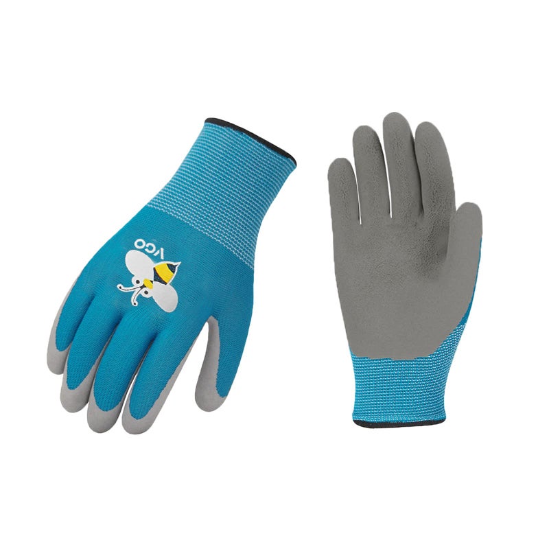 Vgo... 1-Pair Age 3-5 Kids Gardening Gloves, Children Yard Work Gloves, Soft Safety Rubber Gloves (XXXS, Blue, KID-RB6013) - Image 3