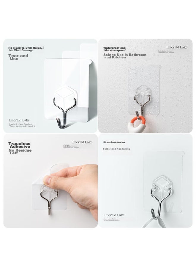 Foojo Large Size, Acrylic Strong Adhesive Hook, No Drilling Required Adhesive Hook - Image 2